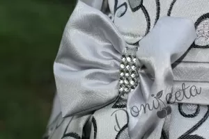 Официална детска рокля в сребристо 