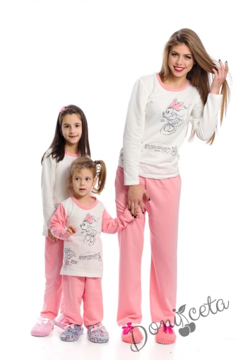Детска ватирана пижама в розово