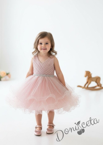 Блестяща официална детска/бебешка рокля в цвят пепел от рози
