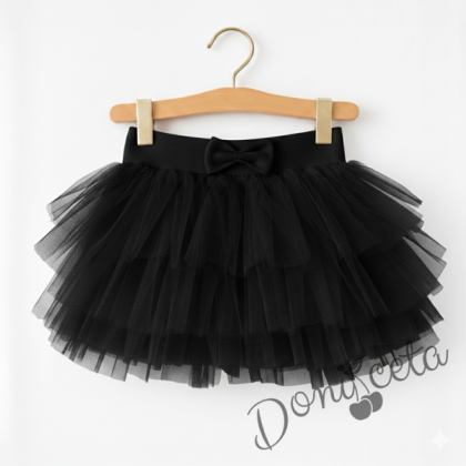 Детска туту пола тип пачка в черно от колекция Черновина