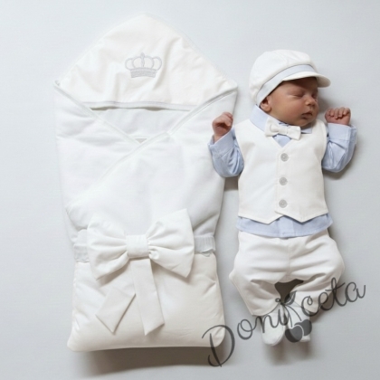 Бебешки елегантен комплект за изписване за момче в светлосиньо 7838700