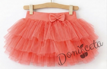 Детска туту пола пачка в коралов цвят