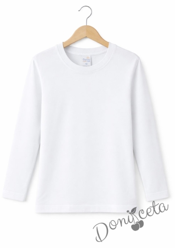 Детска изчистена бяла блузка