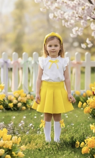 Комплект от пола неопрен в жълто и риза Contrast с жълта панделка 