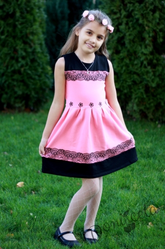  Ежедневна детска рокля без ръкав в розово  за пролет и лято