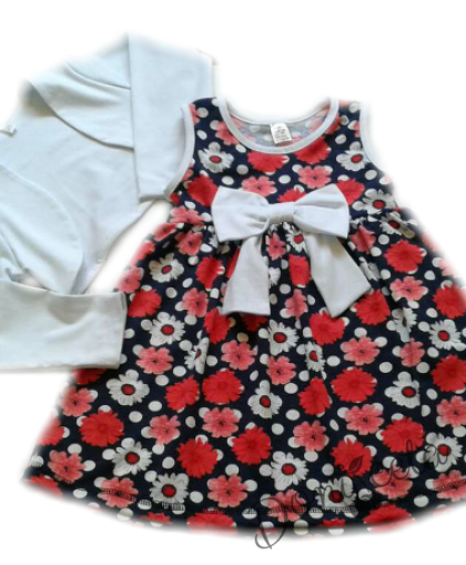 Детска рокля с болеро в бяло