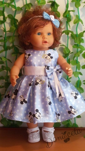  Официална детска/бебешка рокля в синьо с Мини 102С