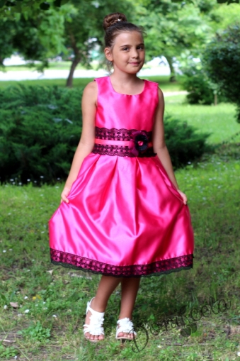 Официална детска рокля  в циклама