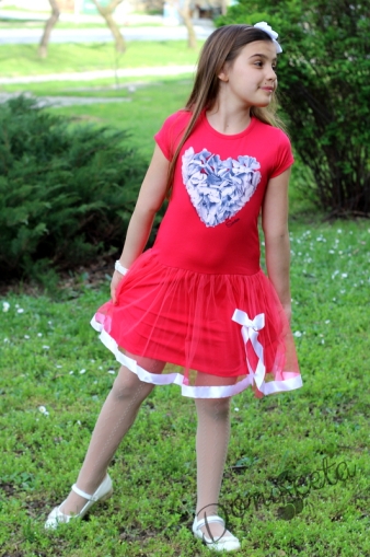 Лятна детска рокля в цвят малина