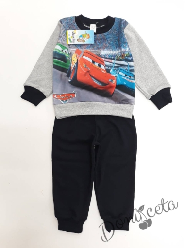 Sport set for a boy in red with a zip and a hood