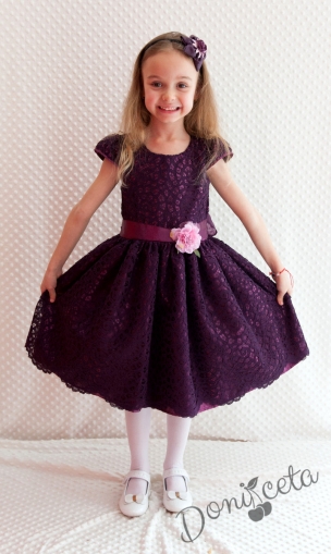 Официална детска рокля в лилаво