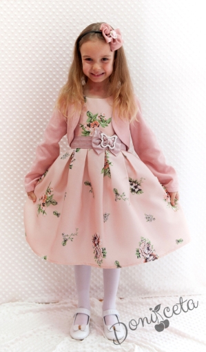 Официална детска рокля на цветя  и с болеро