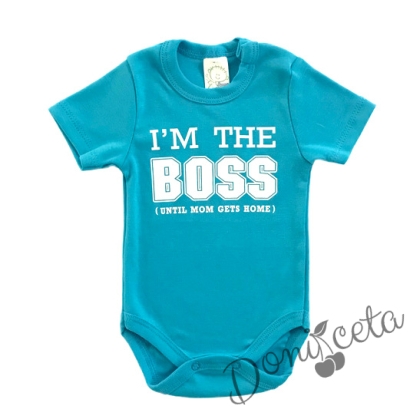 Бебешко боди  с надпис "Аз съм шефът"