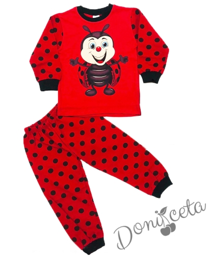 Бебешка пижама с калинка в червено