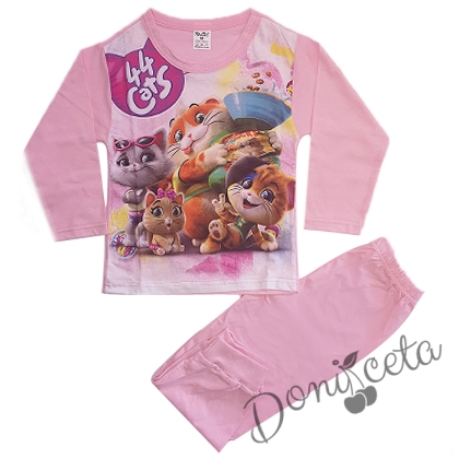 Детска пижама с картинка на котенца в розово