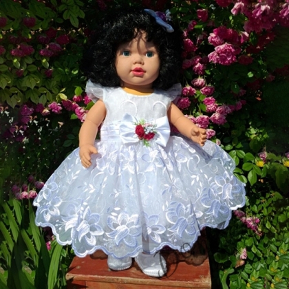 Официална/бебешка детска рокля Мая в бяло 