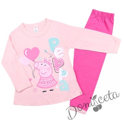 Детска пижама с прасенцето Пепа  в розово