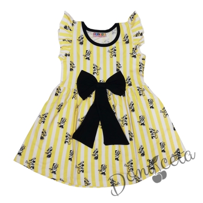 Детска рокля с къс ръкав с Мини Маус в жълто 1