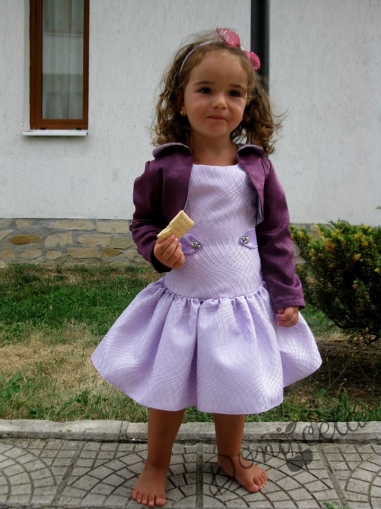 Детска рокля в лилаво с болеро