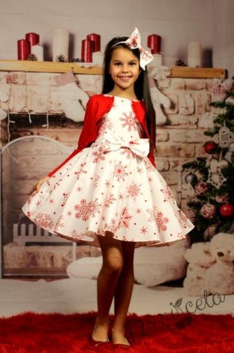 Официална детска рокличка с болеро за Коледа