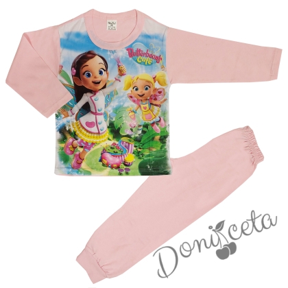 Детска леко ватирана пижама в розово с Масленка