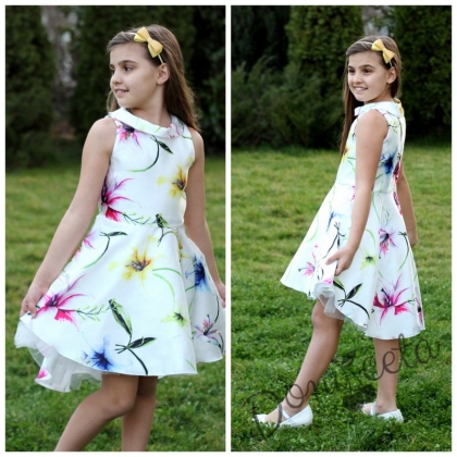 Официална детска рокля с пъстри цветя Аглая 