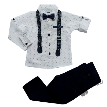 Комплект за момче от риза и панталони в тъмносиньо 785412
