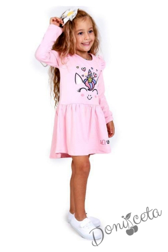 Детска рокля в розово с Еднорог 458712
