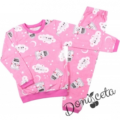 Бебешка/детска пижама за момиче в розово 