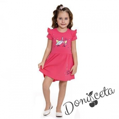 Ежедневна детска рокля в малина с Пони/Еднорог 452136