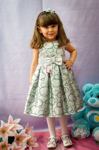 Официална детска рокля в сребристо 