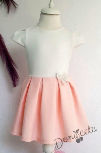 Официална или ежедневна детска рокля в бяло и розово 857714 1