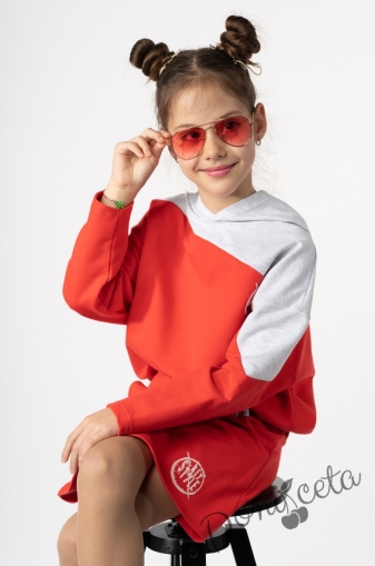 Kids sports top and skirt set in orange