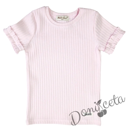 Детска блузка/тениска с къс ръкав в розово  433456787 1