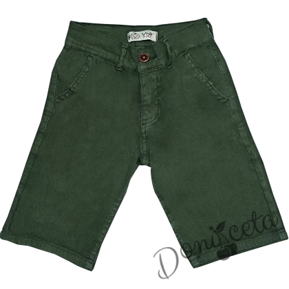 Dark green short jeans for boys