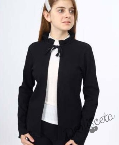 Детска жилетка за момиче в черно 1
