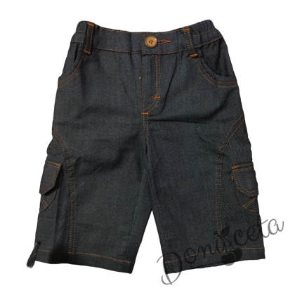 Детски панталони сиво-тъмносин цвят за момче  1