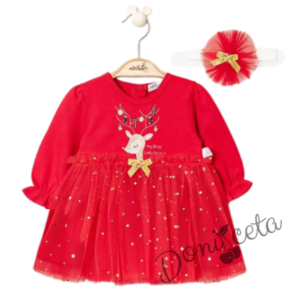 Children's dress  with a vest  in red