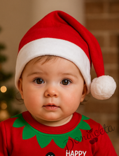 Детска Коледна шапка в червено 746543