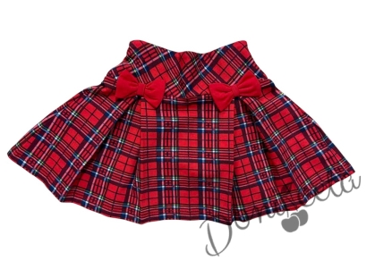 Детска пола в каре с панделки Вили Карена