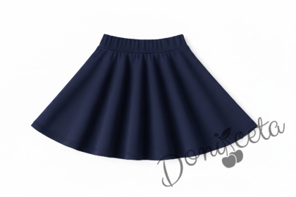 Детска пола клош от тъмносиньо в Роси