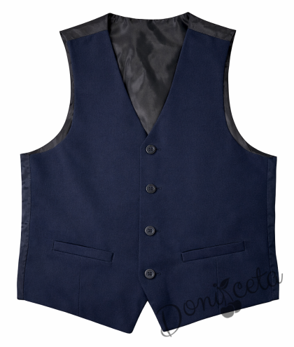 Детски елек за момиче в тъмносиньо, подходящ и за ученическа униформа 