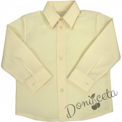  Детска празнична риза с дълъг ръкав в жълто за момче от колекция Жълтовина