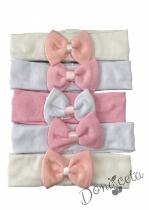 Лента за коса в екрю с панделка 