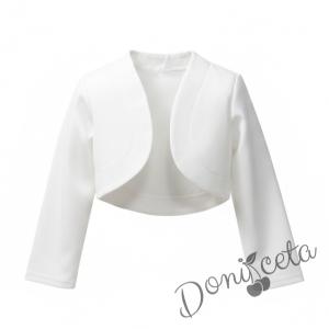  Детско болеро за момиче в бяло Мариска 