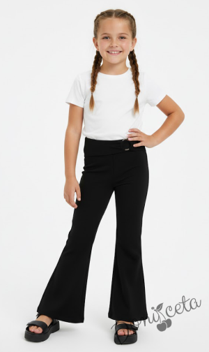 Детски панталон в черно за момиче тип Чарлстон 