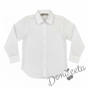 Детски комплект за момиче от 6 части- пола Тамара от трико и плисе в розово, сако, ризка с панделка, диадема и чорапки