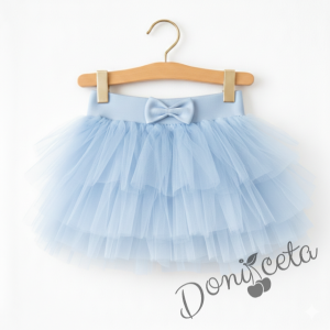 Детска туту пола тип  пачка в светлосиньо