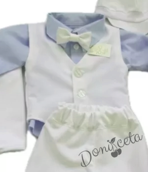 Бебешки елегантен комплект за изписване за момче в светлосиньо 783