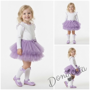 Детска туту пола тип  пачка в лилаво